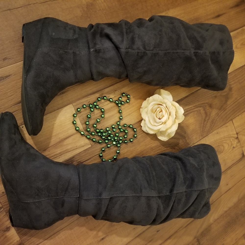 Comfortview gray slouch overknee boots wildcalf 8m - Picture 7 of 8